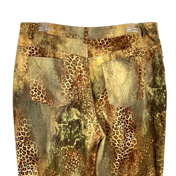 Andre Oliver Vintage Brown Animal Leopard Print Button Front Pantsuit 10 - Picture 4 of 11